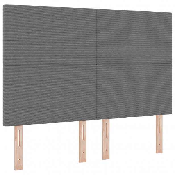 vidaXL LED hlavová deska s čelo Světle šedá 160 cm Žebrovaná látka