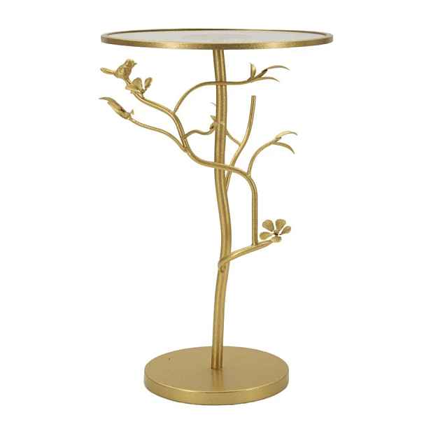 Mauro Ferretti Odkládací stolek Birds 38 cm sklo zlatý