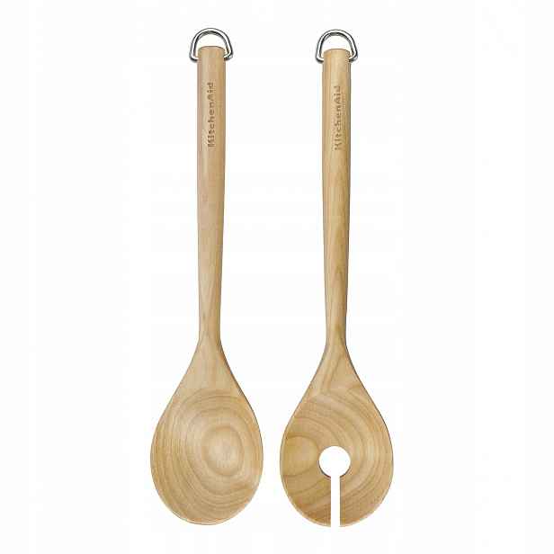 Příbory na salát KitchenAid Birchwood 30 cm, březové dřevo