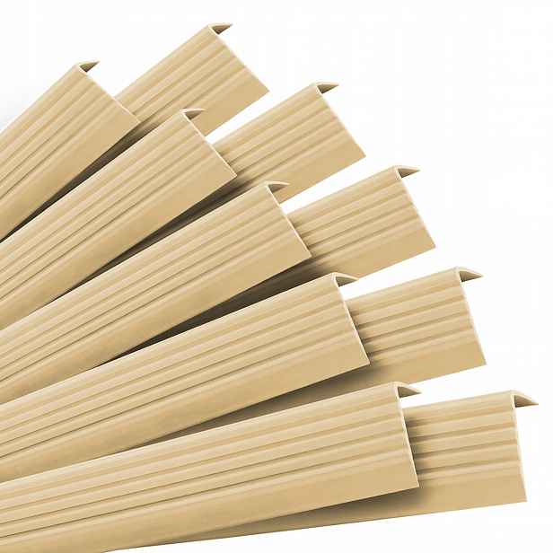 10 x Samolepící protiskluzové schodišťové profily, krémová barva, 40x25 mm, 100
