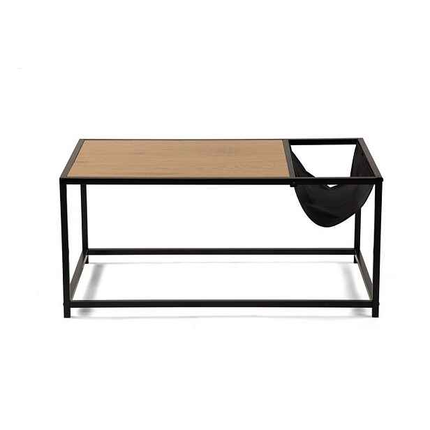 Černý/v přírodní barvě konferenční stolek v dekoru dubu 60x99 cm Bayen – Bonami Essentials