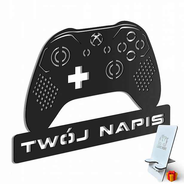 Dřevěný 3D obraz Xbox Gamepad s vaším nápisem Nástěnná Dekorace Dárek