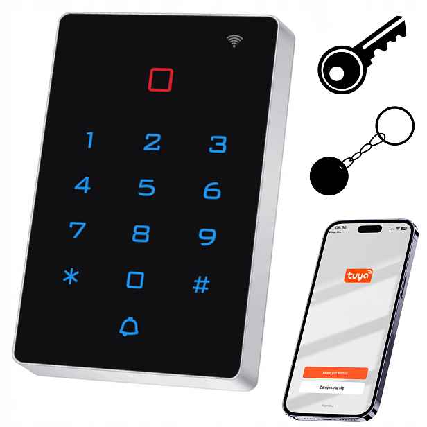 Klávesnice Pin Pad pro dveře, kontrolér branky, zámek, černá, elektronická