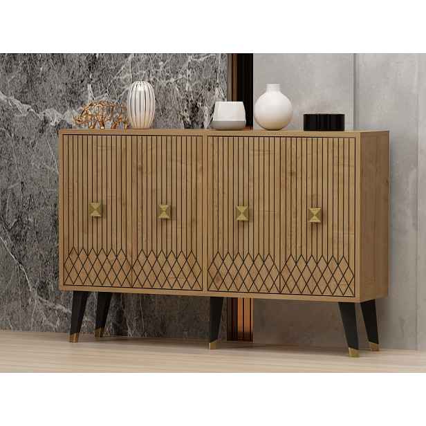 Konzolový stolek Carbın - Sapphire Oak, Gold