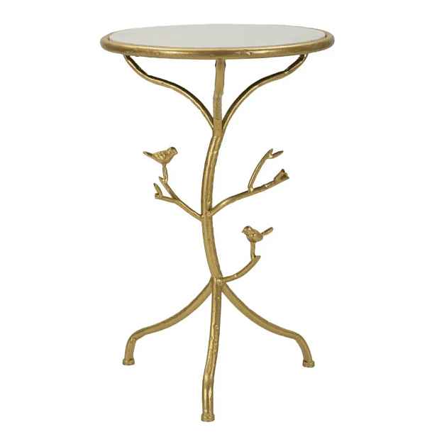 Mauro Ferretti Odkládací stolek Birds 38 cm zlatý/mramor