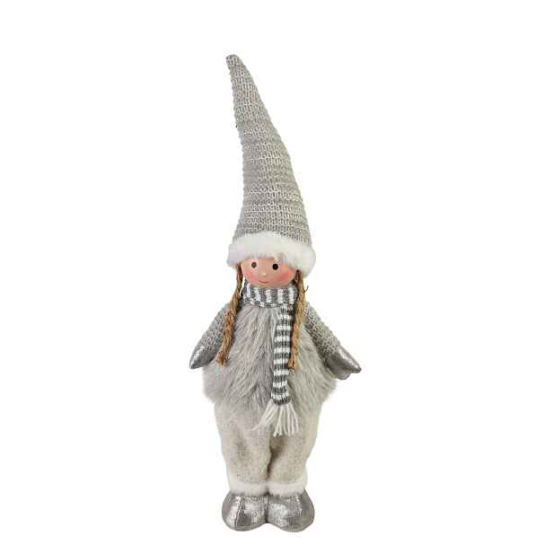 Mondex Vánoční figurka Santa Lila Dívka 52 cm šedá