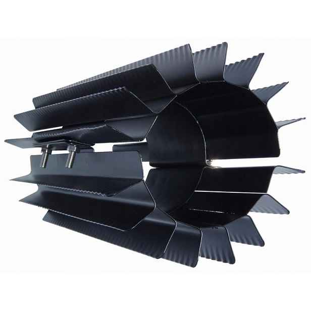 Radiátor výměník tepla ⌀ 160 mm/výška 500 mm černý, nasazovací, kroucený