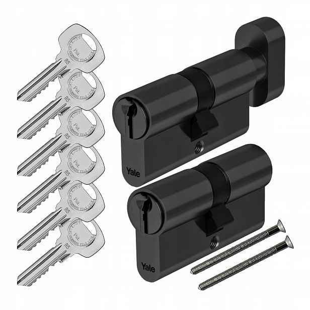 Sada vložek Yale Y500 40/55 40/55G černá, 6 klíčů