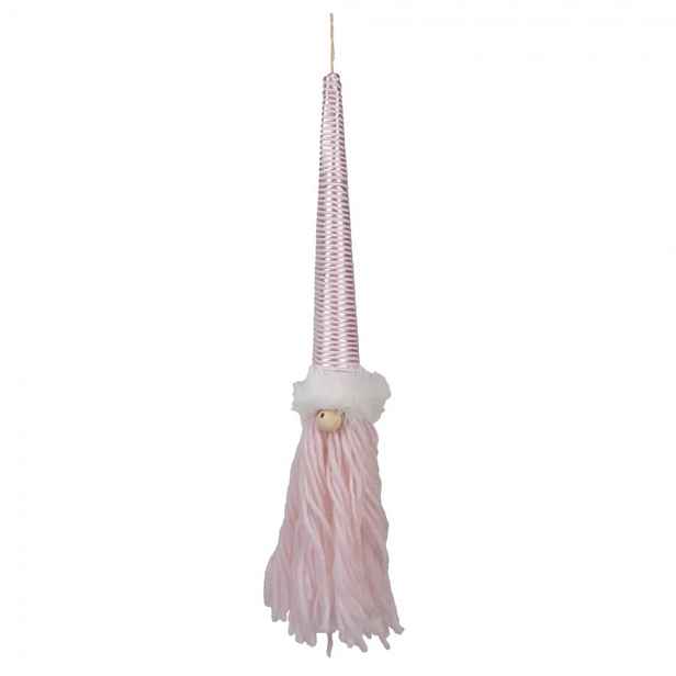 Světle růžová závěsná dekorace skřítek Gnome - 6*6*48 cm Clayre & Eef