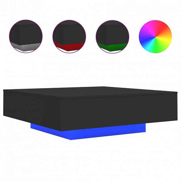 vidaXL Konferenční stolek s LED osvětlením černý 100 x 100 x 31 cm
