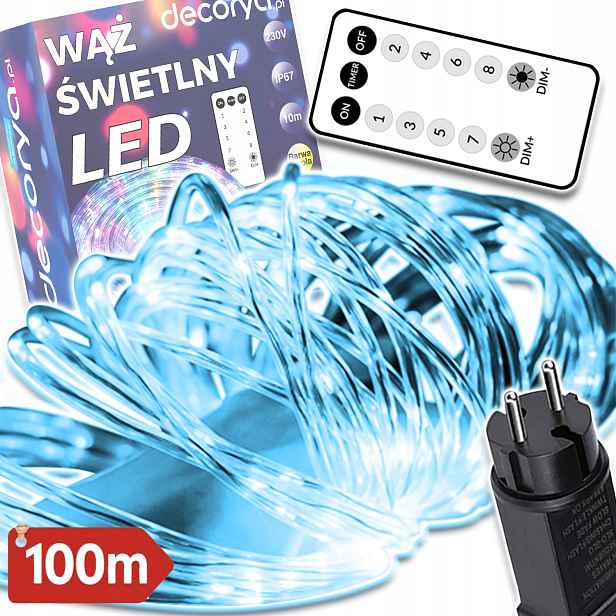 Led Světelná Hadice Vánoční Osvětlení Na Stromeček Ozdobné 100 M Voděodolné IP67 S Dálkovým Ovládáním