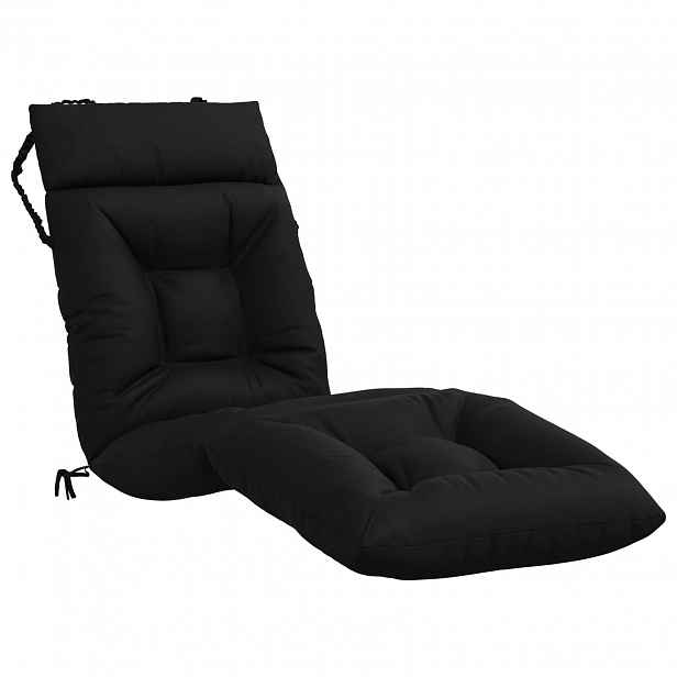 vidaXL Polštář na lehátko VIANEN 100% polyester Černá 200 x 50 x 8 cm