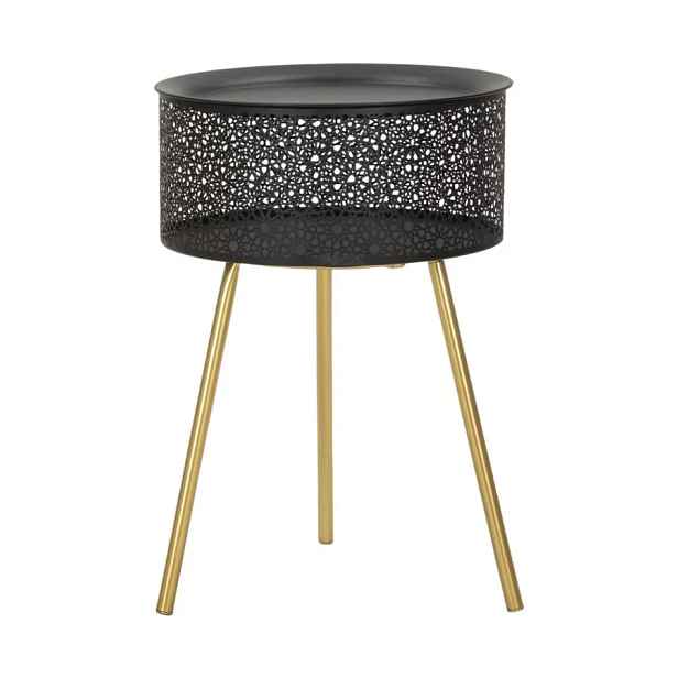 Mauro Ferretti Odkládací stolek Blacky 35 cm černý/zlatý