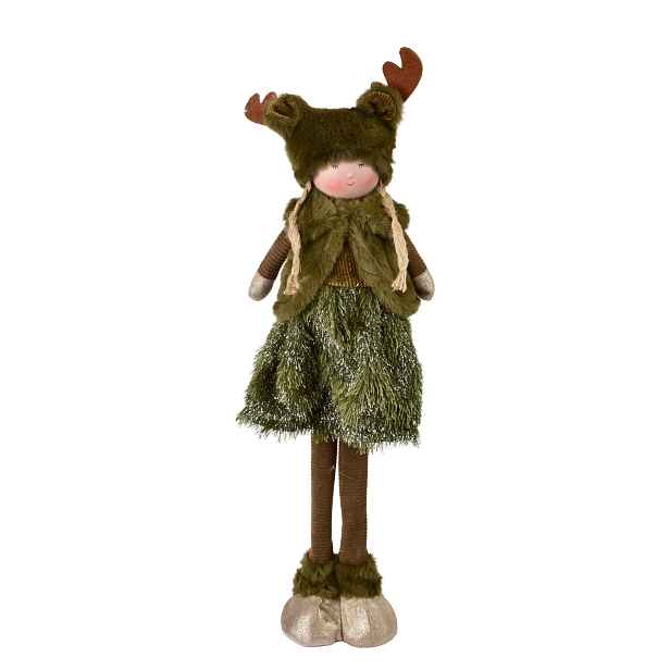 Mondex Vánoční figurka Santa Lila Dívka 54 cm zelená