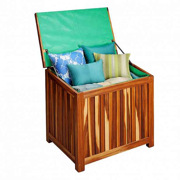 Relaxdays BOX Přírodní akáciové dřevo 60x60x50 cm víko