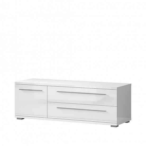 Televizní stolek PIANO TV135-1K2F/PN bílá lesk
