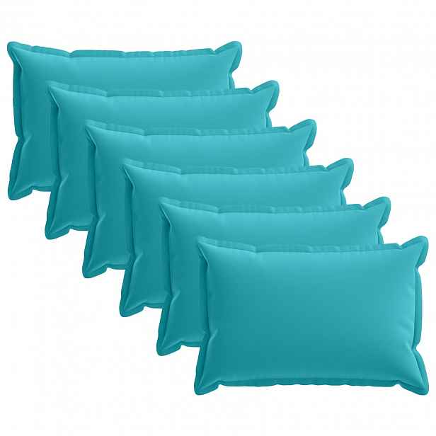 vidaXL Povlak na polštář 6 ks HOUTEN Tyrkysová 50 x 80 cm Polyester