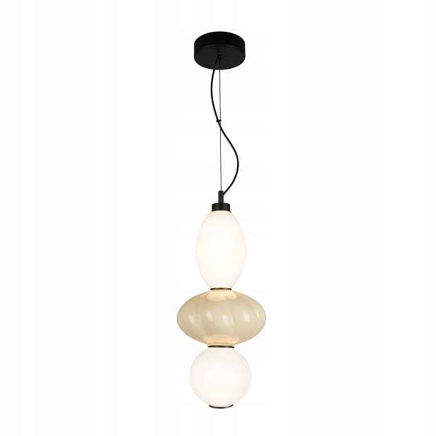 Závěsná lampa Art Deco Keramická Led 18W Italux Tordi Bílo-béžová