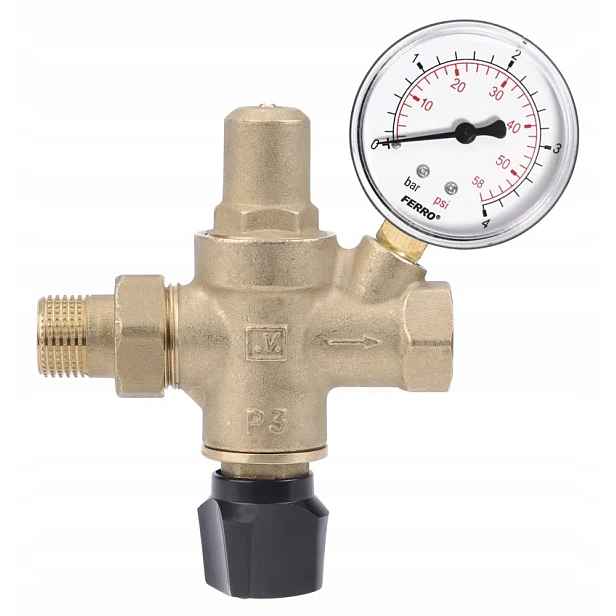 Ferro Automatický Ventil Pro Naplňování Instalace S Manometrem 1/2"