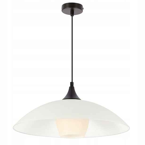 Jednotlivá moderní závěsná lampa se dvěma stínidly, černá, bílá, béžová