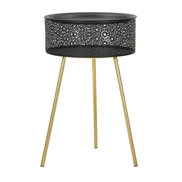 Mauro Ferretti Odkládací stolek Blacky 40 cm černý/zlatý