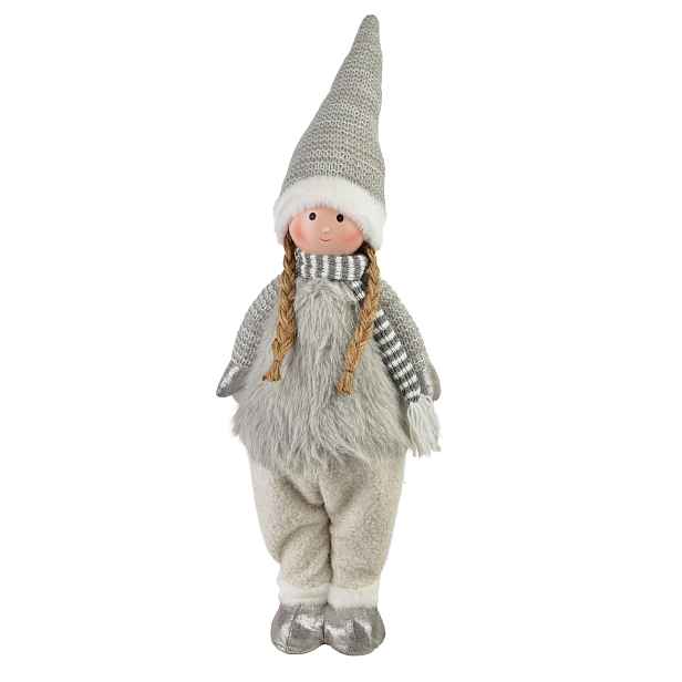 Mondex Vánoční figurka Santa Lila Dívka 71 cm šedá