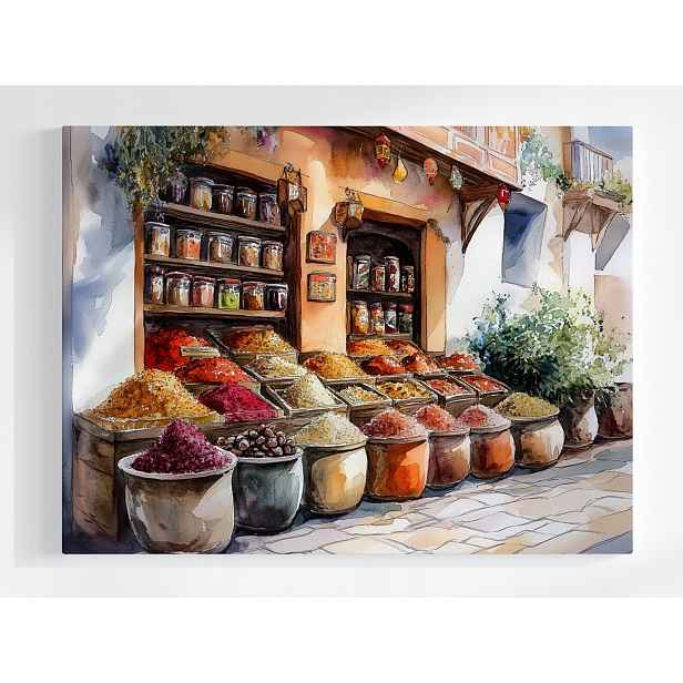 Plakát Arabský Bazar Market Obchod S Kořením Bylinky 100x75
