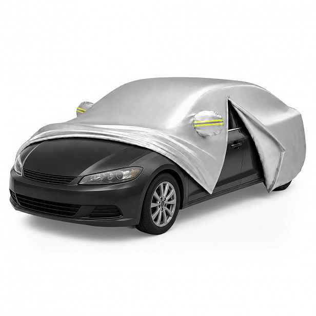 Relaxdays AUTOPLACHTA Stříbrná Outdoor 450-495 cm sedan