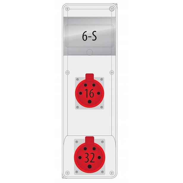 Rozvaděč R-box Slim 1x16A/5P 1x32A/5P 6S B.SLIM-6S-27