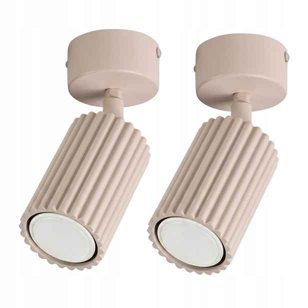 Sada 2x stropní svítidlo Sollux, barva taupe, vroubkovaný povrch, 1xGU10 10W Karbon