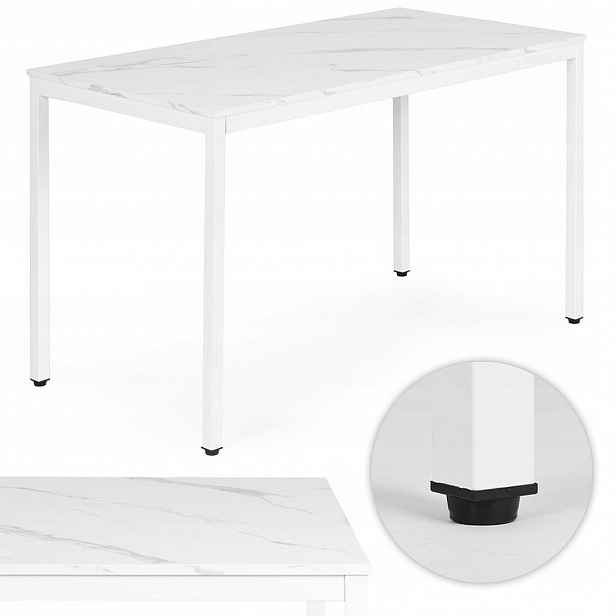 Kuchyňský jídelní stůl pro 4-5 osoby, počítačový stůl 120 x 60 cm, bílá barva