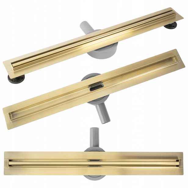 Lineární odtok Rea Neox Slim Pro zlatý kartáčovaný L700