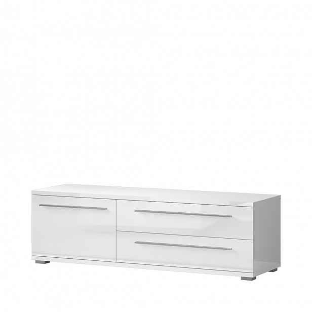 Televizní stolek PIANO TV150-1K2F/PN bílá lesk