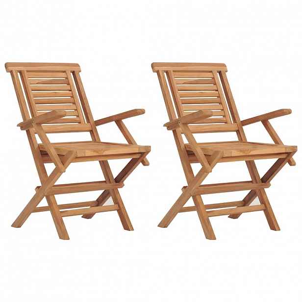 vidaXL Skládací židle 2 ks 56x63x90 cm Masivní teak