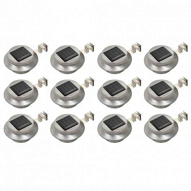 vidaXL Zahradní solární lampy 12 ks LED kulaté 12 cm bílé