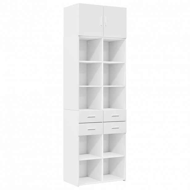 vidaXL Úzká úložná bílá 70 x 42,5 x 225 cm kompozitní dřevo
