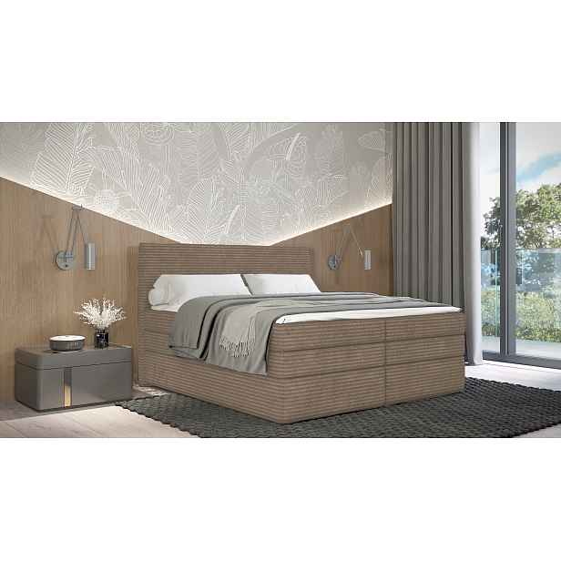 Americká postel 180x200 CALVIA 1 - béžová + topper ZDARMA