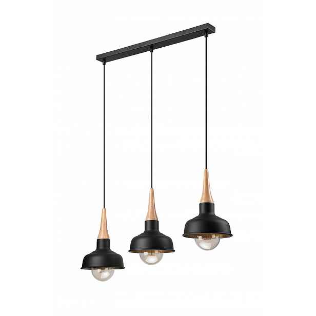 Euro-Lamp Závěsná lampa Dřevo 3 Černá 3X60W Producnet