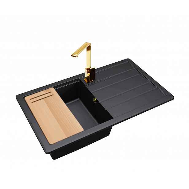 Granitový dřez Jednokomorový Zircon 7010 Deska Sifon Nook Zlato