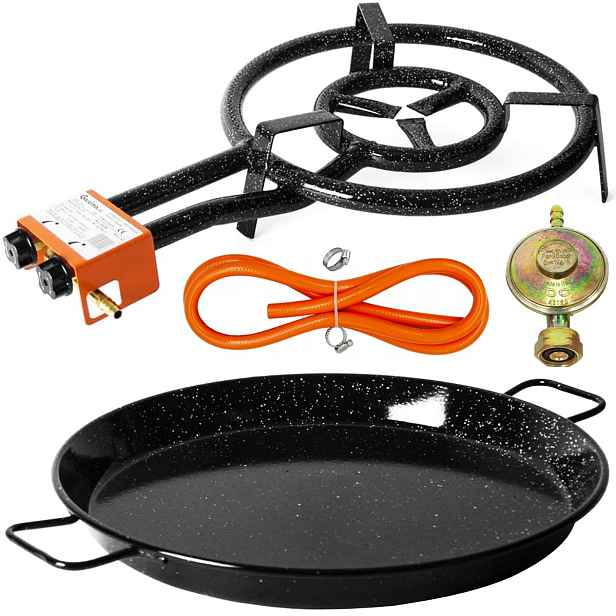 Perfect Home Pael-72 Paella pánev 60 cm s hořákem a hadicí, 3ks
