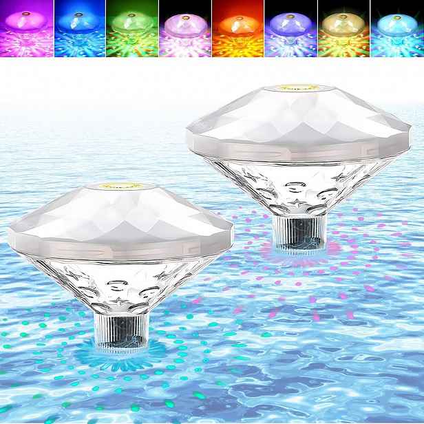 Plovoucí Led Lampy Do Bazénu Rgb IP68 8 Světelných Režimů 2 Kusy