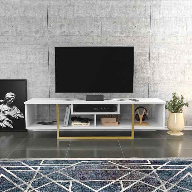TV stolek Asal 150 - White, Gold