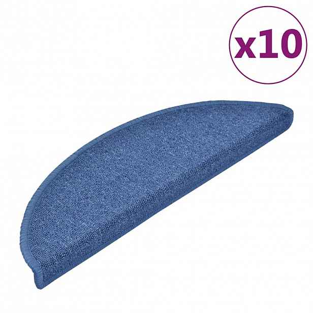 vidaXL Rohožky na schody 10 ks 56 x 17 x 3 cm Non-Slip Modrá