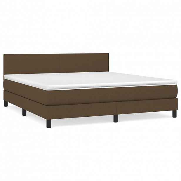 vidaXL Box spring postel s matrací tmavě hnědá 160x200 cm textil
