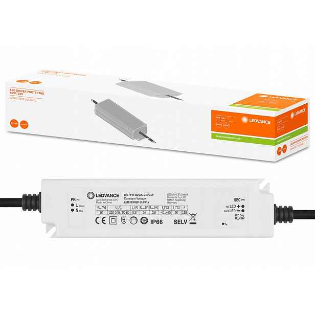 Hermetický napájecí zdroj s konstantním napětím pro Led pásky 60W 24V IP66 Ledvance