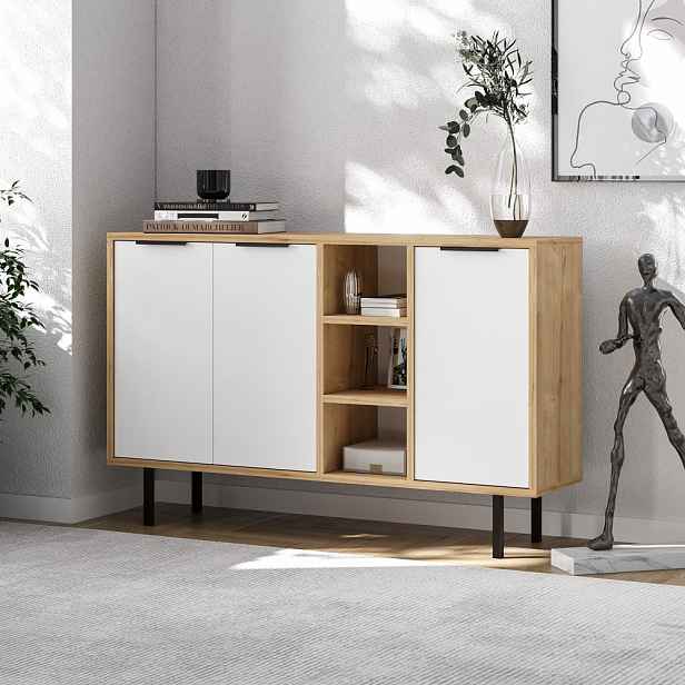 Konzolový stolek Viyana - Sapphire Oak, White