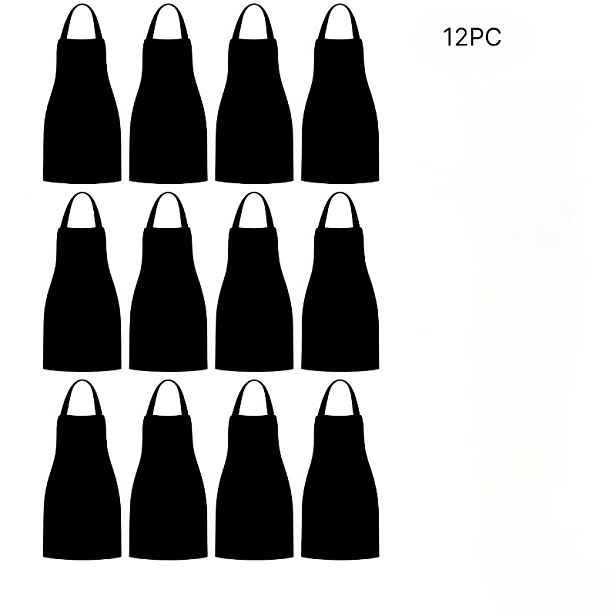 TEMU 8/12 ks Jednobarevná Zástěra Černá/Červená Kuchyňská Pracovní Zástěra Unisex Catering Sada