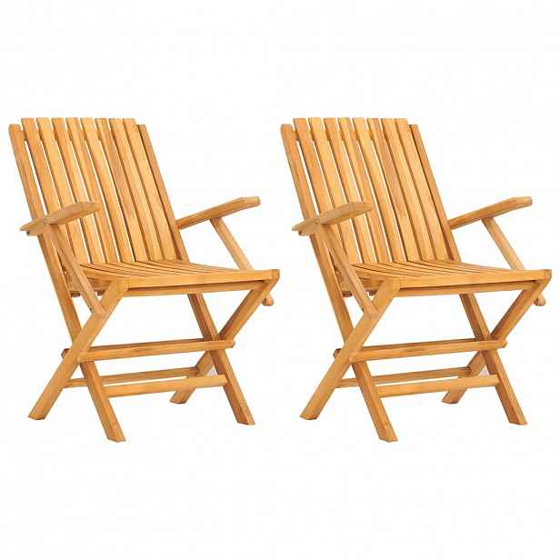 vidaXL Skládací židle 2 ks 61x67x90 cm Masivní teak
