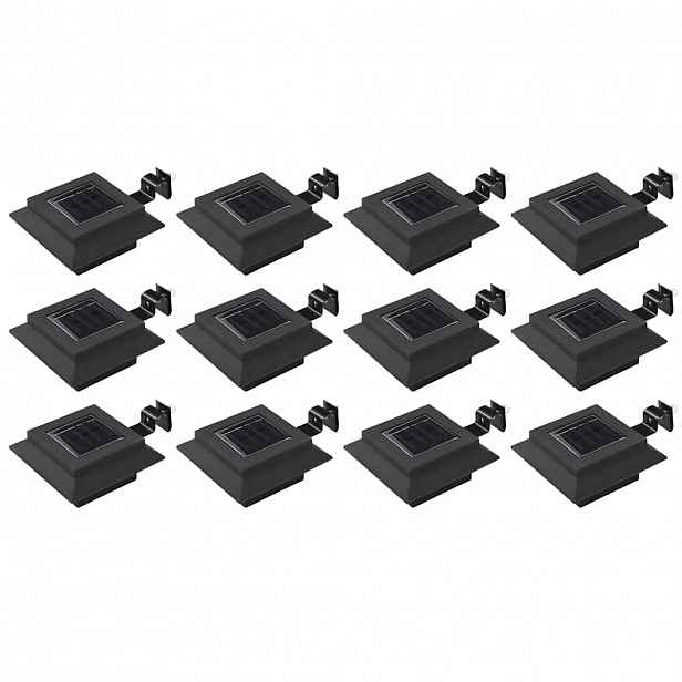 vidaXL Zahradní solární lampy 12 ks LED čtvercové 12 cm černé
