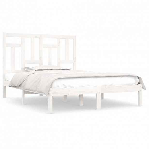 vidaXL Postel bez matrace bílá 140 x 190 cm masivní borovice